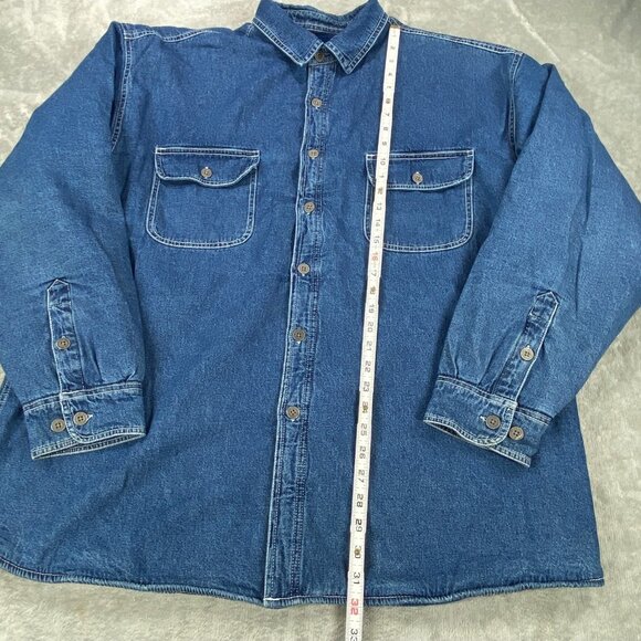 Levi Strauss & Co Shacket Mens 2XL Blue Denim Fleece Lined Workwear Button Up - Picture 6 of 11